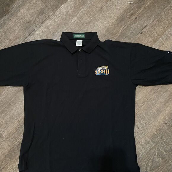 Vintage 1999 Outer Banks Super Bowl XXXIII Polo Shirt Mens XL Black 90's NFL - Picture 3 of 9